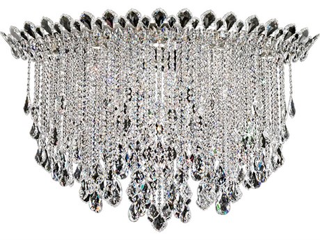 Schonbek Trilliane Strands 8-Light Stainless Steel Crystal Flush Mount