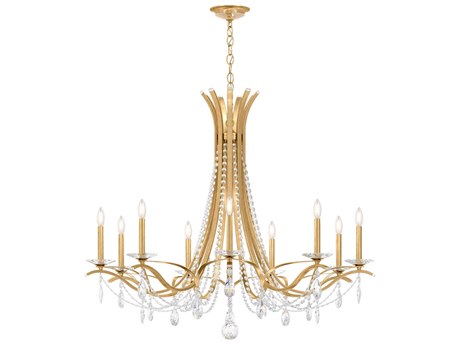 Schonbek Vesca 9-Light Gold Crystal Chandelier