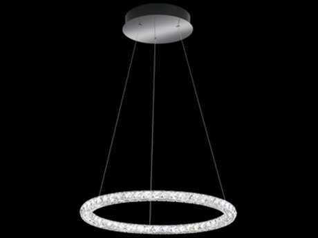 Swarovski Lighting Chandeliers Lights Swarovski Circle Stainless Steel 24 Wide 15 Light Pendant 4000k Led