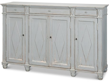 Sarreid Ltd Diamond Wall Sideboard Blue Grey