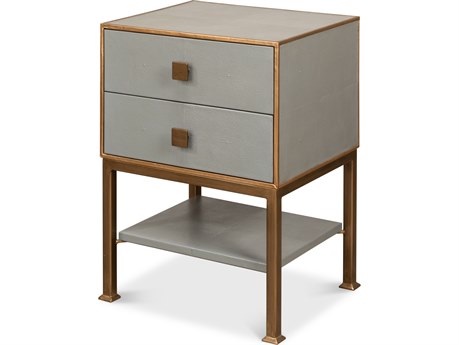 Sarreid Ltd Gillian Two Drawer Nightstand Storm Grey