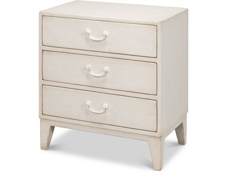 Sarreid Ltd Willow 3 Drawer Commode Antique White