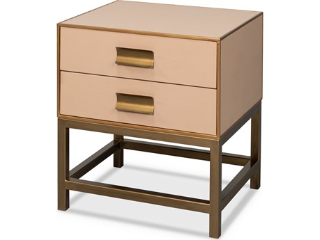 Sarreid Ltd Gideon Shagreen Side Table Mushroom