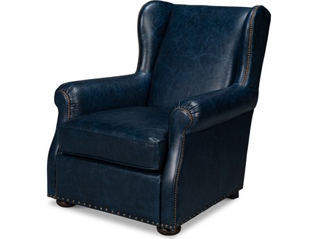 Sarreid Ltd London Dry Accent Chair Chateau Blue