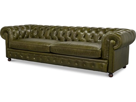 Sarreid Ltd Savile Leather Sofa Green