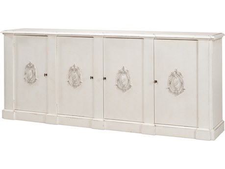 Sarreid Ltd Crested Wall Cabinet White White Finish