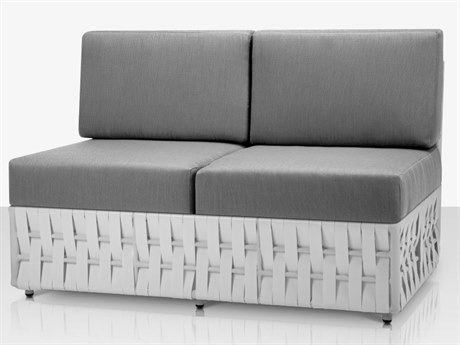 Source Outdoor Furniture Scorpio Aluminum Cushion Modular Loveseat in White