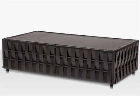 Source Outdoor Furniture Scorpio Aluminum 47''W x 24''D Rectangular Coffee Table in Black