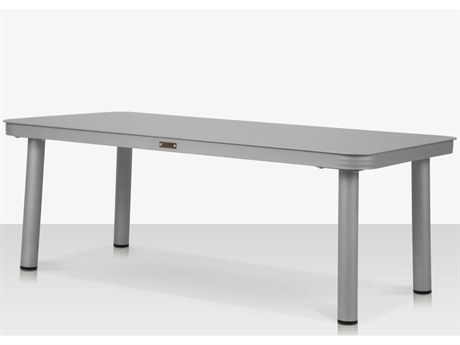 Source Outdoor Furniture Luxe Aluminum 47''W x 24''D Rectangular Coffee Table in Kessler Silver