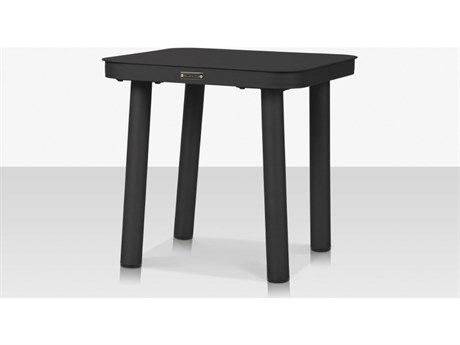 Source Outdoor Furniture Closeouts Luxe Aluminum 20'' Square End table in Tex Black