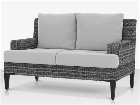Source Outdoor Furniture Island Bay Closeouts Aluminum Wicker Loveseat Chair in Gray