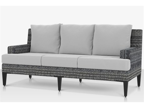 Source Outdoor Furniture Island Bay Closeouts Aluminum Wicker Sofa in Gray