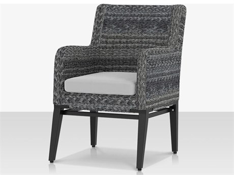 Source Outdoor Furniture Island Bay Closeouts Aluminum Wicker Dining Arm Chair in Gray
