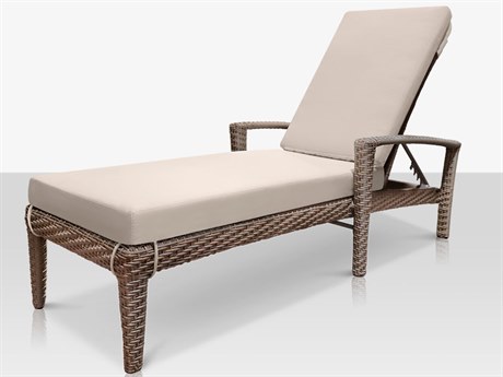 Source Outdoor Furniture Zen Wicker Cushion Chaise Lounge in California Sand