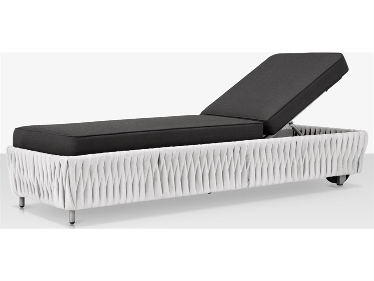 Source Outdoor Furniture Closeouts Aria Aluminum Cushion Chaise Lounge in White