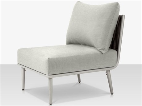 Source Outdoor Furniture Closeout Aria Aluminum Cushion Modular Lounge Chair in Gray