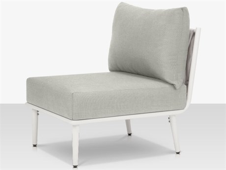 Source Outdoor Furniture Aria Aluminum Cushion Modular Lounge Chair in White