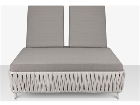 Source Outdoor Furniture Aria Aluminum Cushion Double Chaise in White