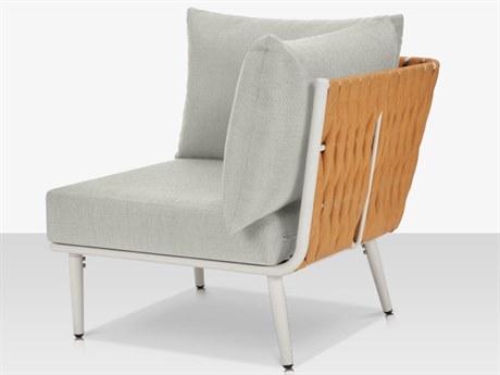 Source Outdoor Furniture Aria Aluminum Cushion Corner Lounge Chair in Camel