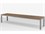Source Outdoor Furniture Closeout Vienna Aluminum Stackable 6' Backless Bench in Tex Black Frame / Teak Seat  SCCLSF2404183TXBTEK