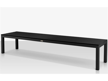 Vienna 6' Backless Bench in Tex Black Frame / Black Seat