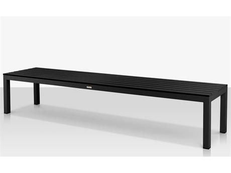 Vienna 8' Backless Bench in Tex Black Frame / Black Seat