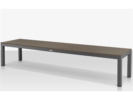 Vienna 8' Backless Bench in Tex Gray Frame / Gray Seat