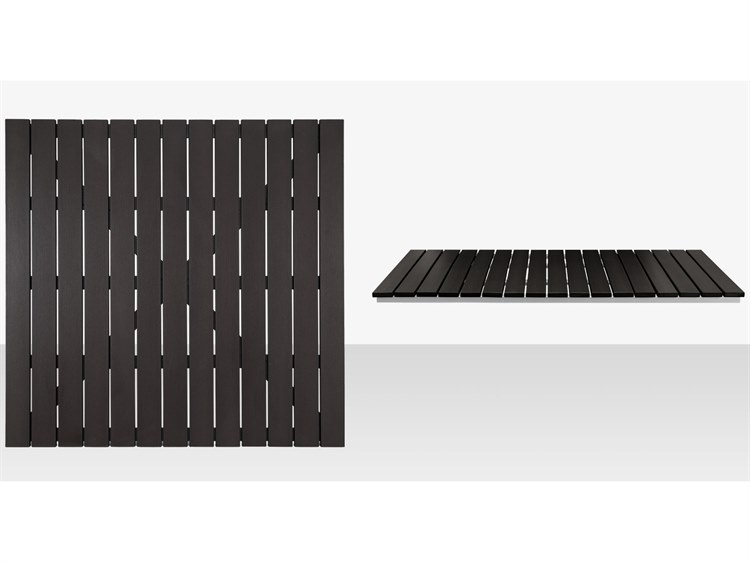 Source Outdoor Furniture Vienna Aluminum Stackable 10' Backless Bench in Kessler Silver Frame / Black Seat