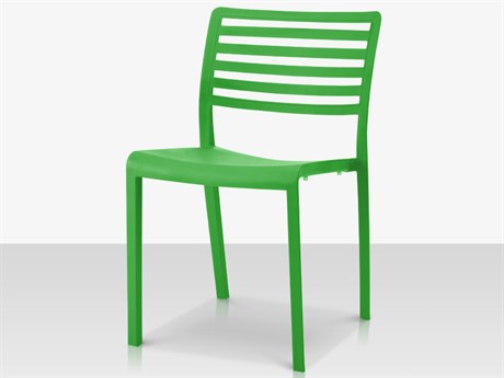 Source Outdoor Furniture Savannah Resin Stackable Dining Side Chair in Savannah Side Chair-Green