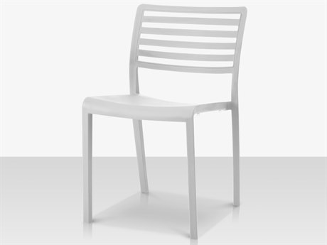 Source Outdoor Furniture Savannah Resin Stackable Dining Side Chair in Savannah Side Chair - White