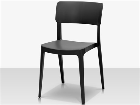 Source Outdoor Furniture Closeout Albany Resin Dining Side Chair in Black