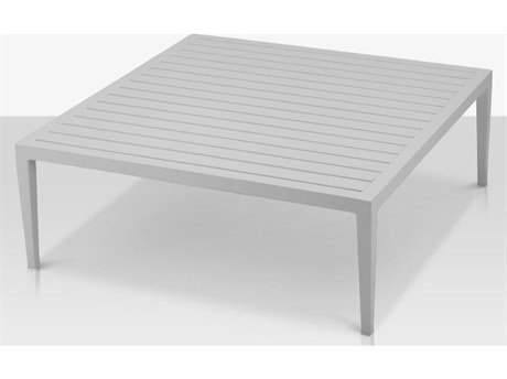 Source Outdoor Furniture Skye Aluminum 40'' Square Coffee Table in Kessler Silver