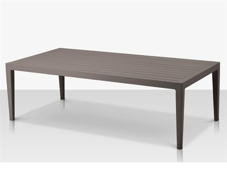 Source Outdoor Furniture Skye Aluminum 48''W x 24''D Rectangular Coffee Table in Tex Gray