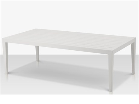 Source Outdoor Furniture Skye Aluminum 48''W x 24''D Rectangular Coffee Table in Tex White