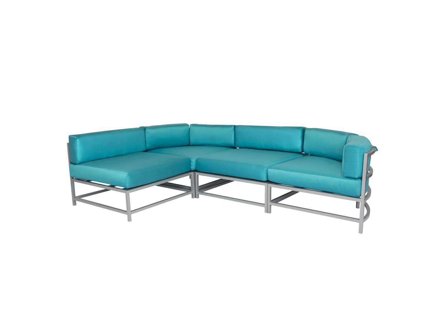 Caroline weggooien Tropisch Source Outdoor Furniture Delano Aluminum Cushion Lounge Set |  SCDELANLNGESET3