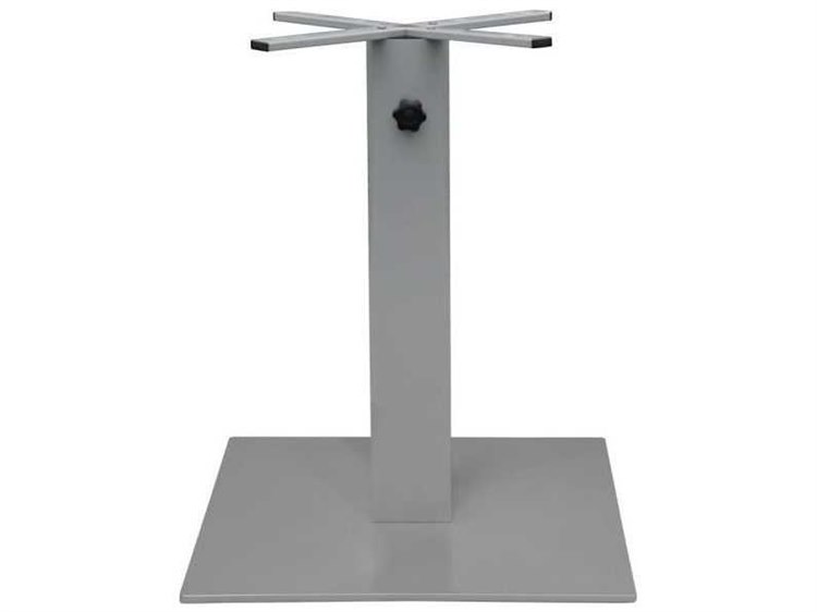 Decoscape Verona Aluminum Kessler Silver Large Square Dining Table Base with Umbrella Option