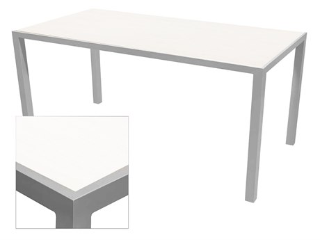 Source Outdoor Furniture Sedona Aluminum Kessler Silver 96''W x 24''D Rectangular Dining Base