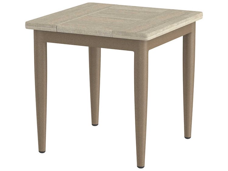 Source Outdoor Furniture Danish Aluminum 20'' Square Small Coffee Table