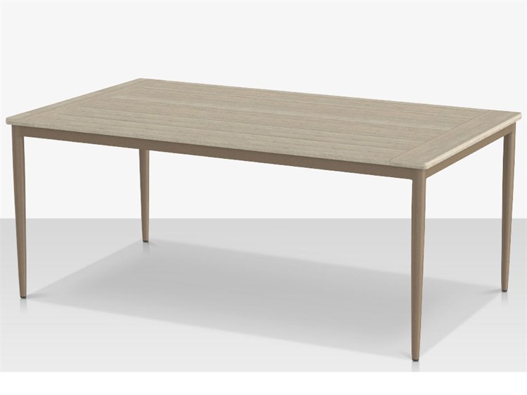 Source Outdoor Furniture Danish Aluminum 72''W x 42''D Rectangular Small Dining Table