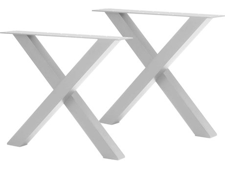 Source Outdoor Furniture Contemporary Aluminum X Style Dining Table Base Set of 2