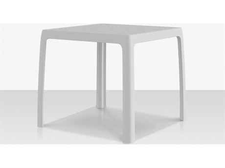 Source Outdoor Furniture Wave Aluminum White Stackable 17'' Square End Table