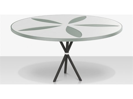 Source Outdoor Furniture Organic Aluminum Sand Dollar 42'' Round Dining Table