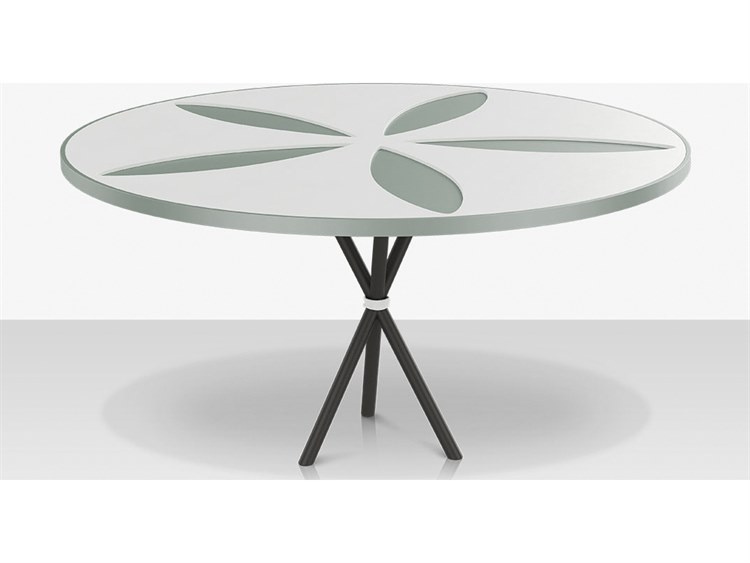 Source Outdoor Furniture Organic Aluminum Sand Dollar 42'' Round Dining Table