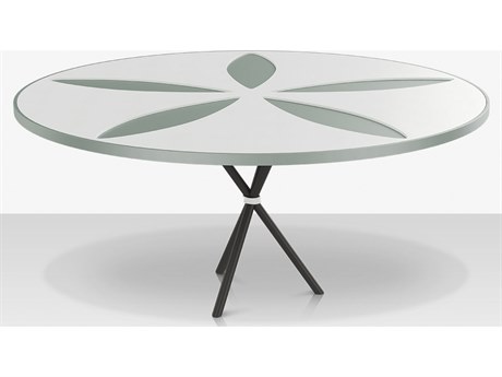 Source Outdoor Furniture Organic Aluminum Sand Dollar 48'' Round Dining Table