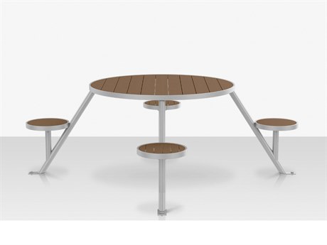 Source Outdoor Furniture Vienna Easton Aluminum 82'' Round Picnic Table