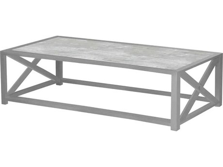 Source Outdoor Furniture Dynasty Aluminum 51''W x 27''D Rectangular Coffee Table