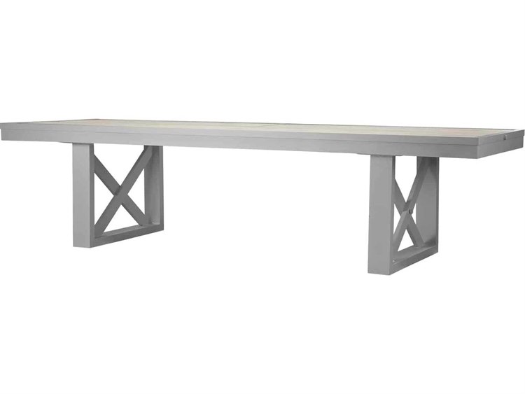 Source Outdoor Furniture Dynasty Aluminum 120''W x 51''D Rectangular Dining Table