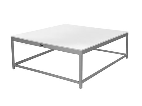 Source Outdoor Furniture Delano Aluminum 43'' Square Duraboard Top Coffee Table
