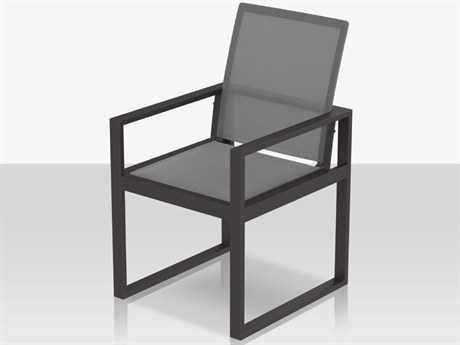 Source Outdoor Furniture Iconic Aluminum Sling Highback Dining Arm Chair