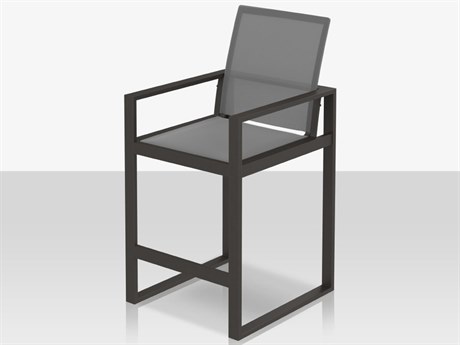 Source Outdoor Furniture Iconic Aluminum Sling Highback Bar Arm Chair